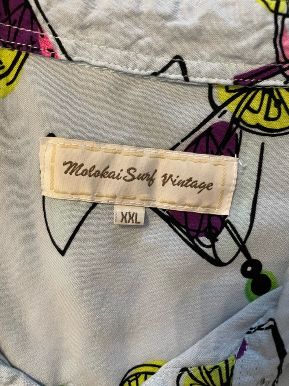 Molokai Surf Vintage Rayon Cocktail Shirt XXL - Picture 5 of 5
